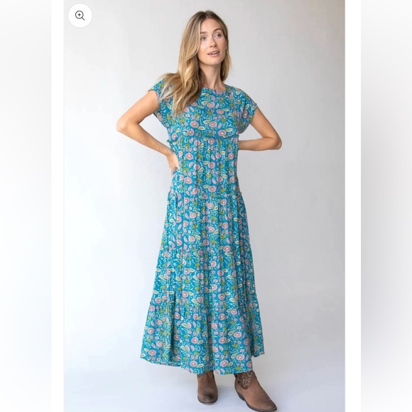 Natural Life Berkeley Floral Maxi Dress in Blue Pink Vines, NWOT, Size XL - Picture 1 of 9